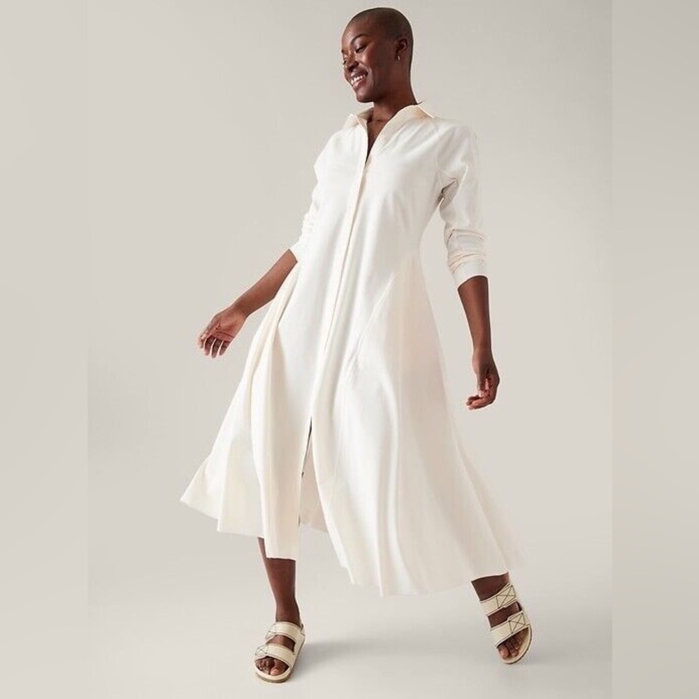 NWT Athleta Cosmic Layer Dress in Magnolia White